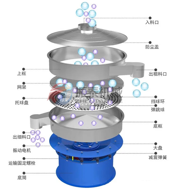 葡萄干除杂不锈钢振动筛结构图